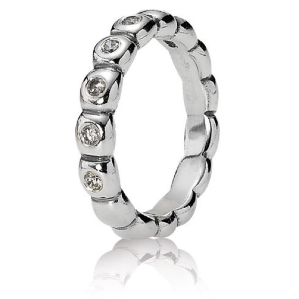 Pandora Ice Cubic Zirconia, Silver Bubble Ring